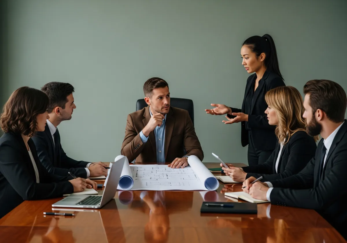 Team con analisti e dati pubblicitari